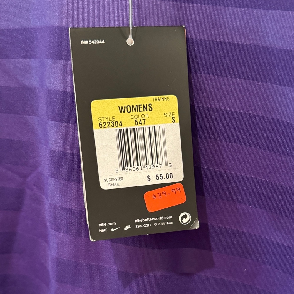 NWT Nike Hyperwarm Series Purple Striped Long Sleeve Top - Picture 5 of 5